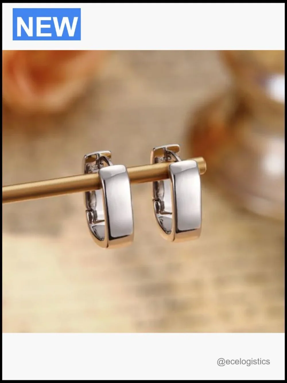925 Sterling Silver Chunky Hoop Earrings Hypoallergenic Huggie Hoops